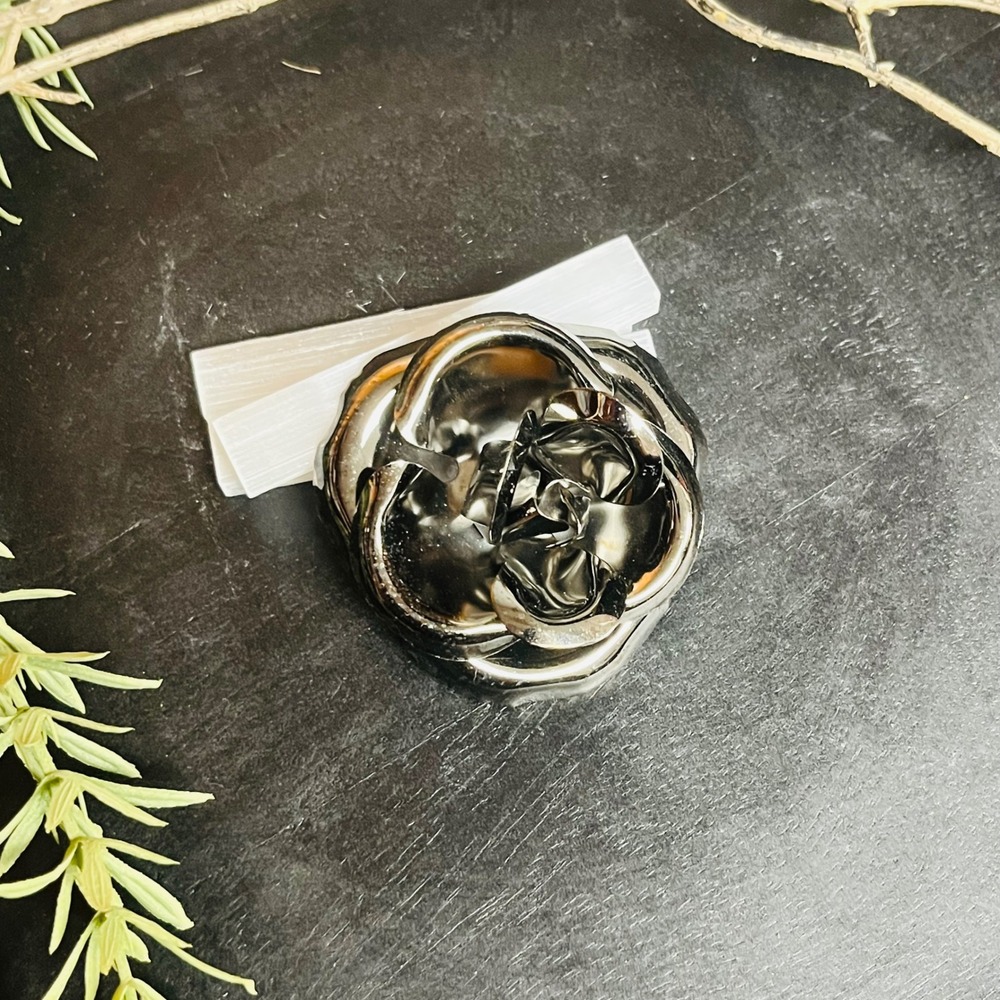 Vintage Rose Brooch Pin |‎ Gunmetal Silver Floral Design | Romantic Gothic